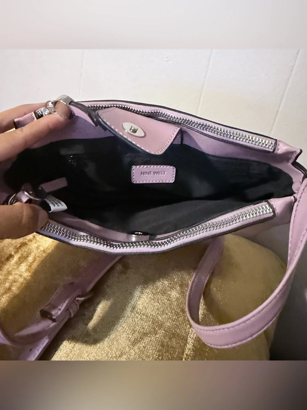 Nine West Mauve Faux-Leather Crossbody Bag